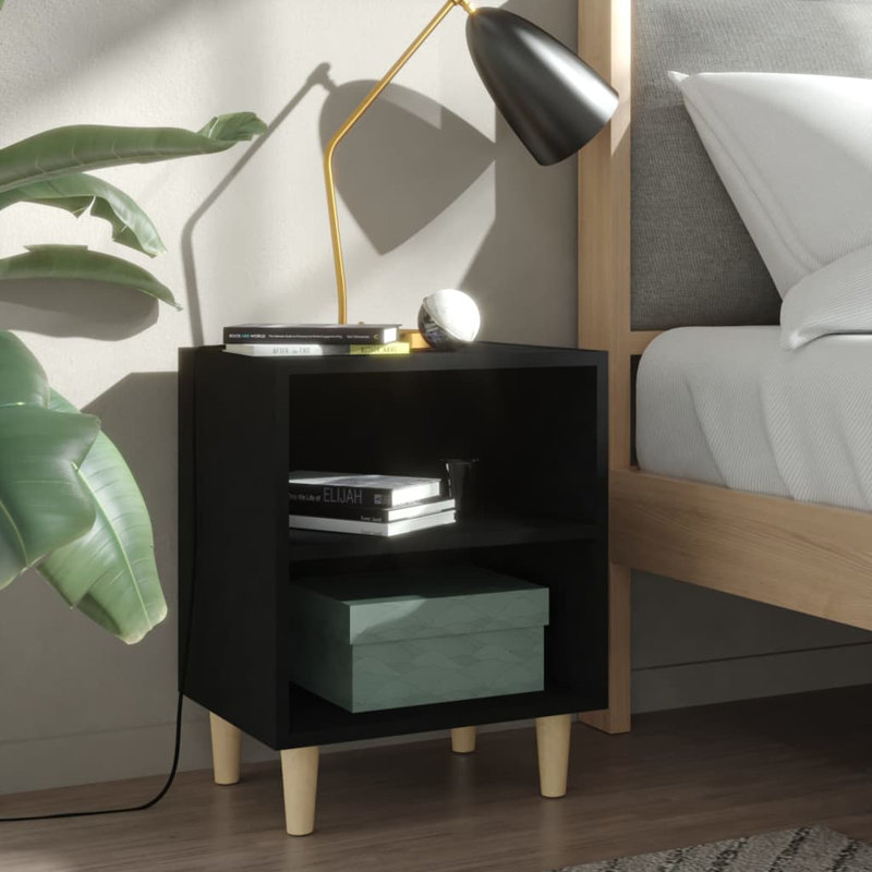 Sheryl 40cm W Bedside Table, Black, Individual