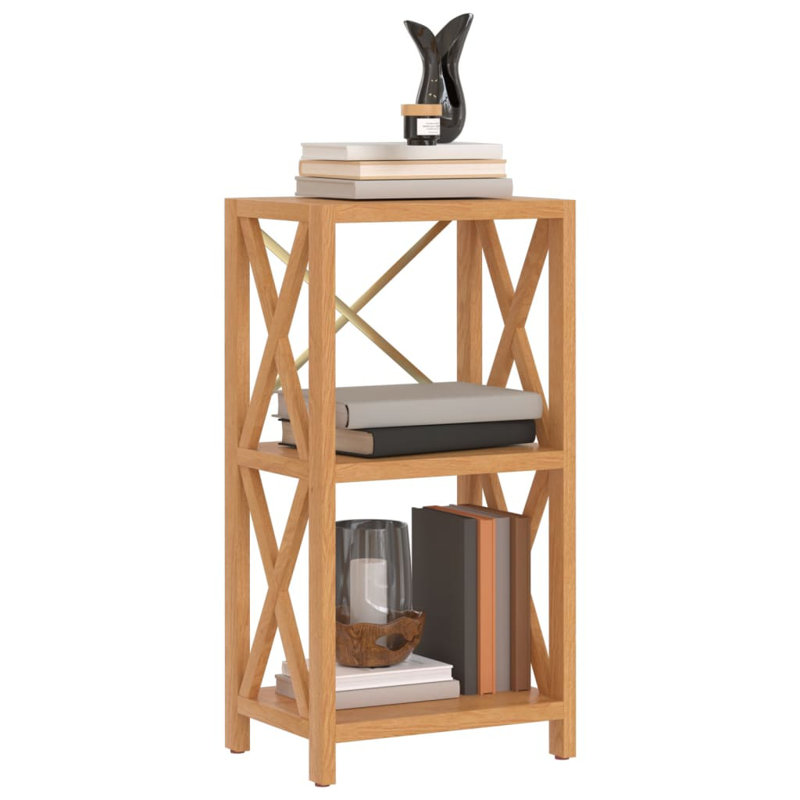 Vidaxl 3-Tier Shelf 31.5"X11.8"X30.7" Solid Wood Oak, (2 tablettes) H 30,7 po x l 15,7 po x P 11,8 po