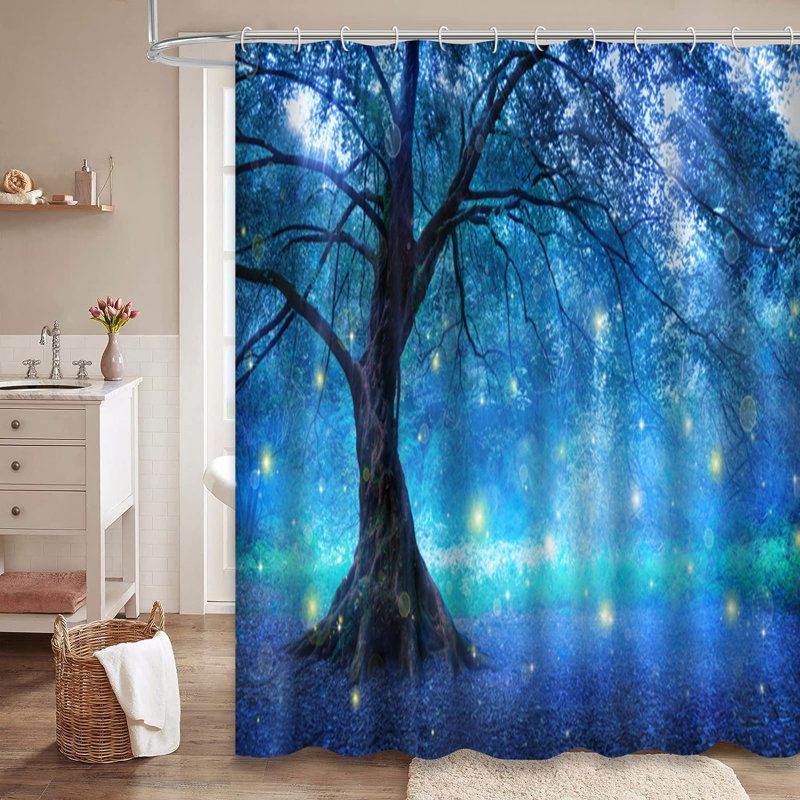 Rideau de douche à 12 crochets Fantasy Forest, L 72 po x l 78 po