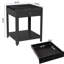 Table basse carrée double couche avec rangement caché à empreintes digitales, conception en marbre noir et blanc, convient aux espaces de vie d'appartements, bords arrondis, couche de poids de 23,03 lb