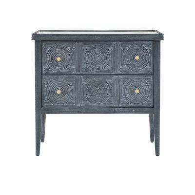 Santos Glass Hand Painted Accent Chest