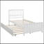 Lit plateforme simple avec lit gigogne, blanc