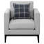 Chaise à dossier coussiné gris clair