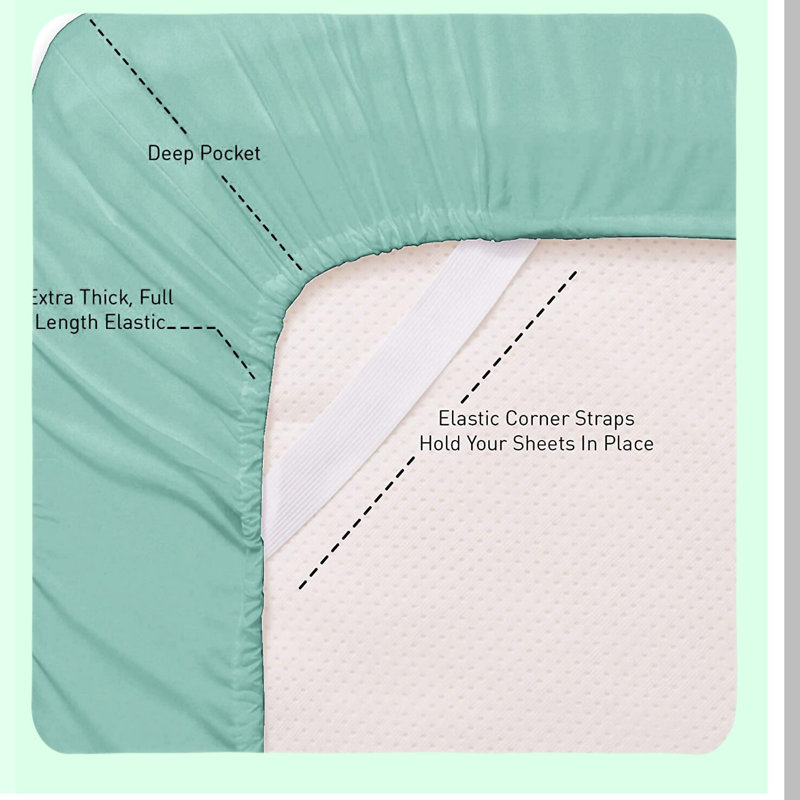 Luxury Dream Sheet Set - Extra Soft Cozy Bedding with Embroidery Detail, Wrinkle Fade Stain Resistant, Deep Pocket, Solid Color, 3 Piece