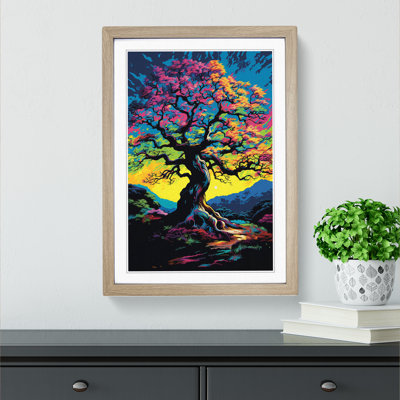 Oak Tree Pop - Single Picture Frame Print on Wood