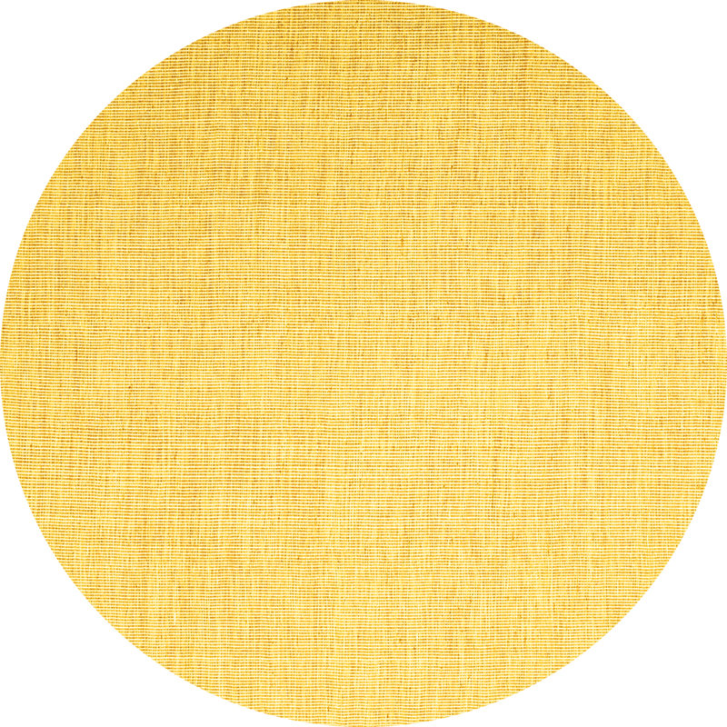 Tapis contemporains jaunes lavables à la machine 1353, Rond 4 pi
