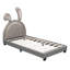 Lit plateforme simple tapissier avec ornement en lapin, gris, lit-845761228