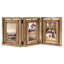 Cadre photo, cadre pliant articulé à triple cadre photo, cadre photo rotatif en verre haute définition à double face pour le dessus de la table (brun carbonisé)-130197915