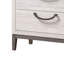 Élégante table de chevet contemporaine à 2 tiroirs en bois massif beige et blanc
