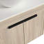Meuble-lavabo mural moderne 24 po avec chêne blanc, lavabo vasque en céramique, armoire à fermeture en douceur, style flottant, 2 portes de rangement, grand espace, lavabo, porte en chêne à fermeture en douceur, poignées en métal,