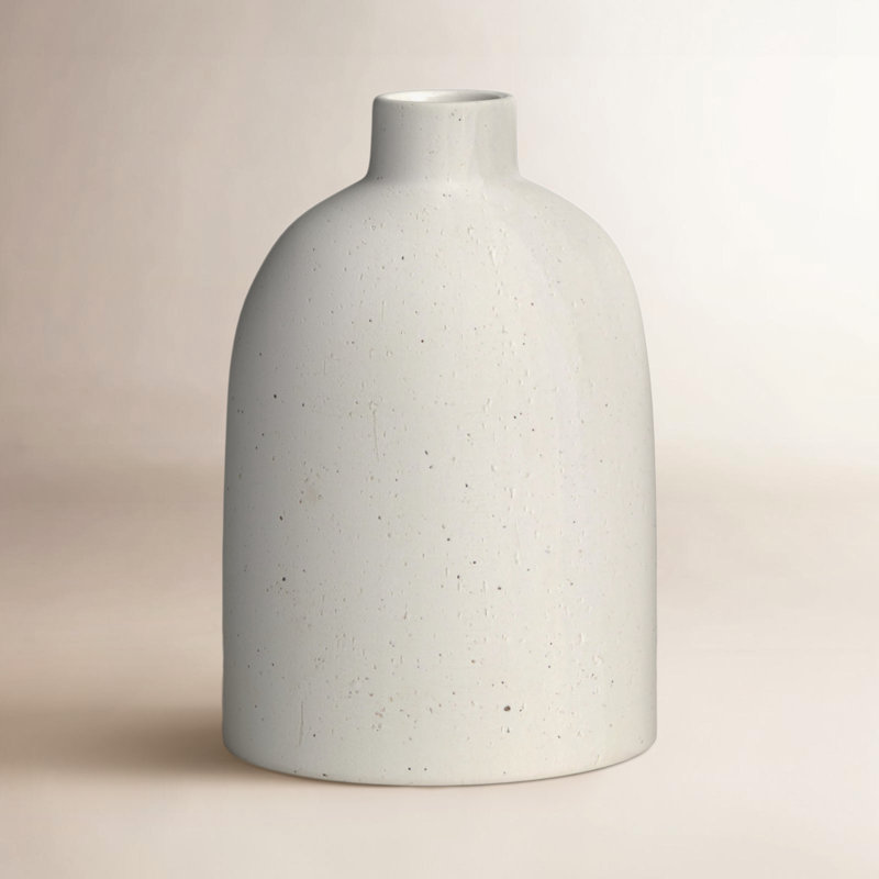 Vase de table en céramique Abie, Blanc, H 4 po x l 5,75 po x P 2,5 po