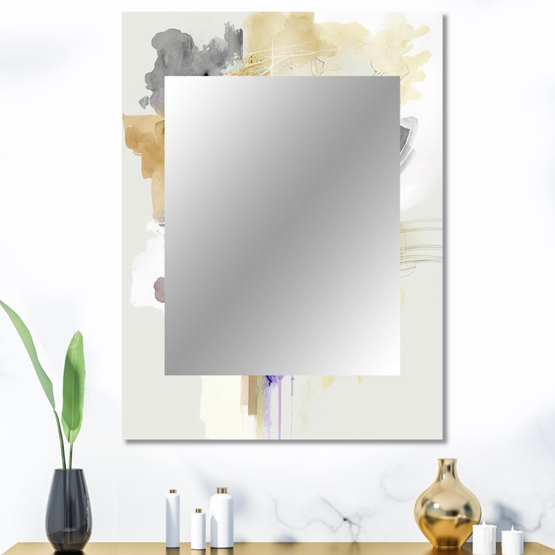 Alizarin Order II - Liquid Ink Large Wall Mirror, Black Unique Mirror, Printed Metal Art, 40" x 30"