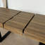 Table de salle à manger rectangulaire extensible pour 6 à 10 personnes effet bois vieilli et noir 160 à 200 cm