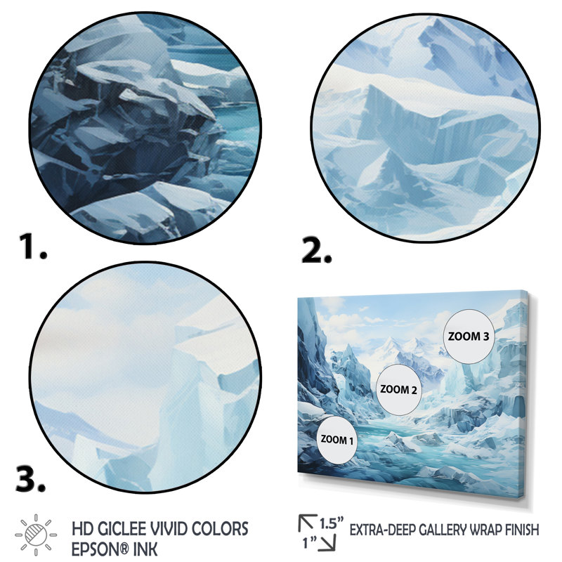 Banessa Antartica Frozen Expedition Abstract, H 12 po x l 20 po x P 1 po, Cadre photo noir