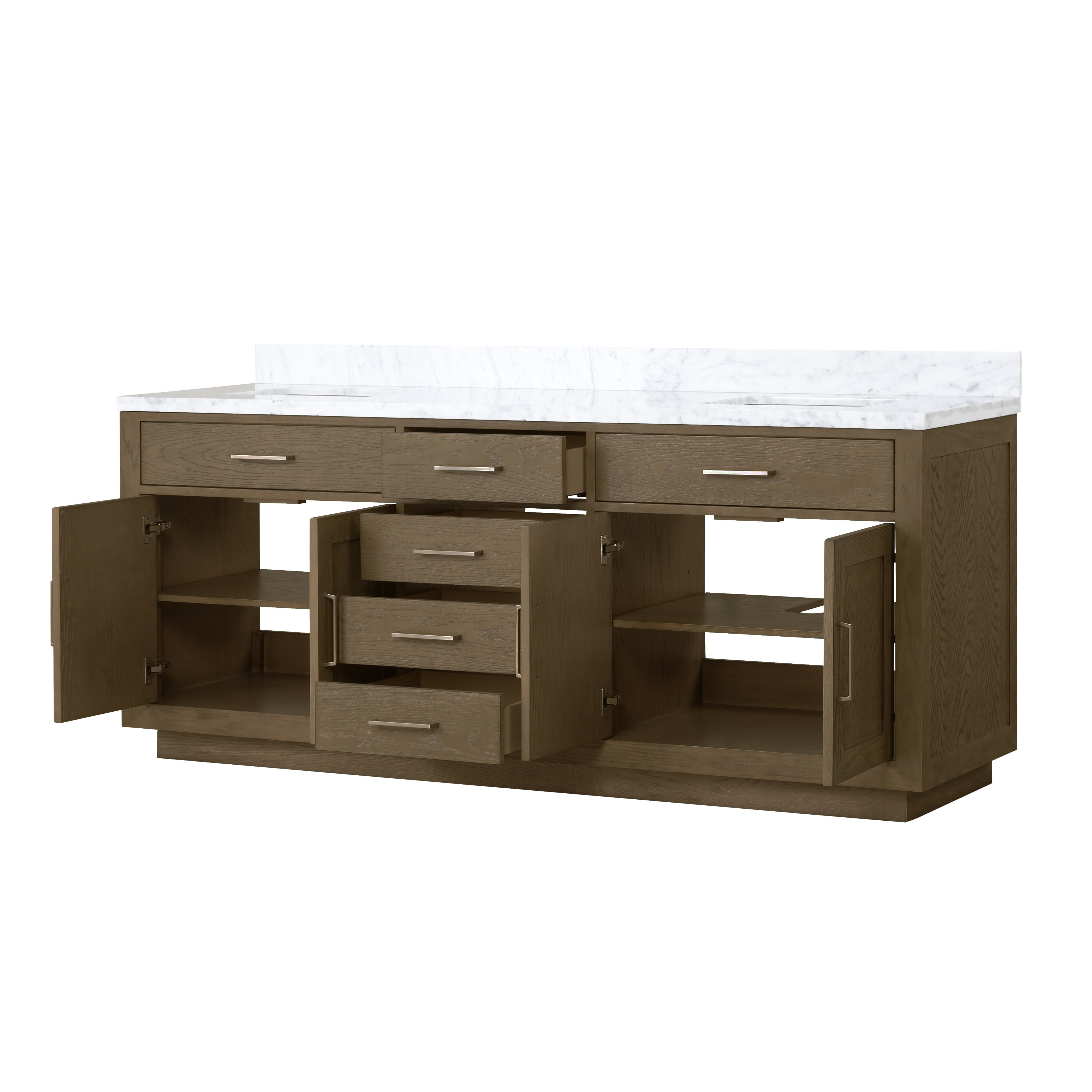 Lexora 80'' Bathroom Vanity with Carrara Marble Top | Wayfair
