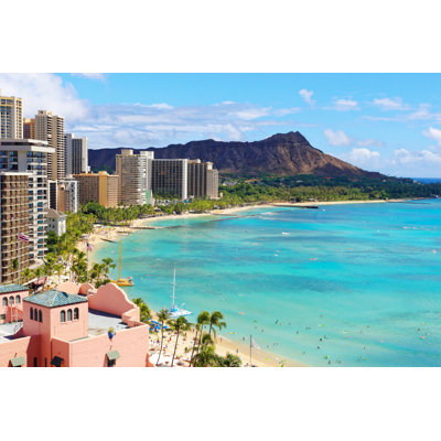 Waikiki Beach, Hawaii - Wrapped Canvas Print