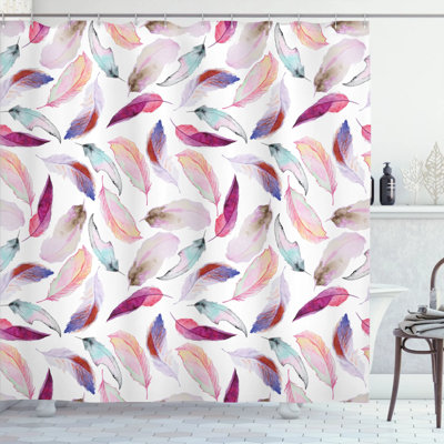 Feather House Shower Curtain with Hooks Included