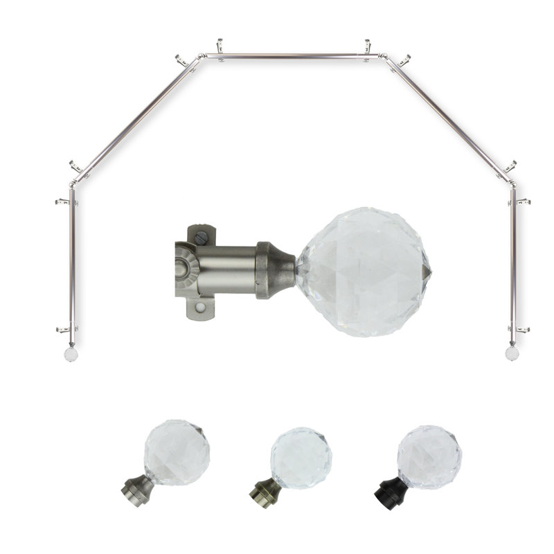 Tringle à rideaux simple ajustable Debbra, Nickel satiné, 28 à 48 po (de chaque côté)