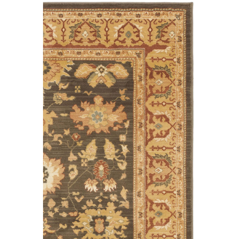 Tapis brun / rouille en polypropylène tissé à la machine Lauren Ralph Lauren Nellwyn, Rectangle 6 pi 7 po x 9 pi 1 po