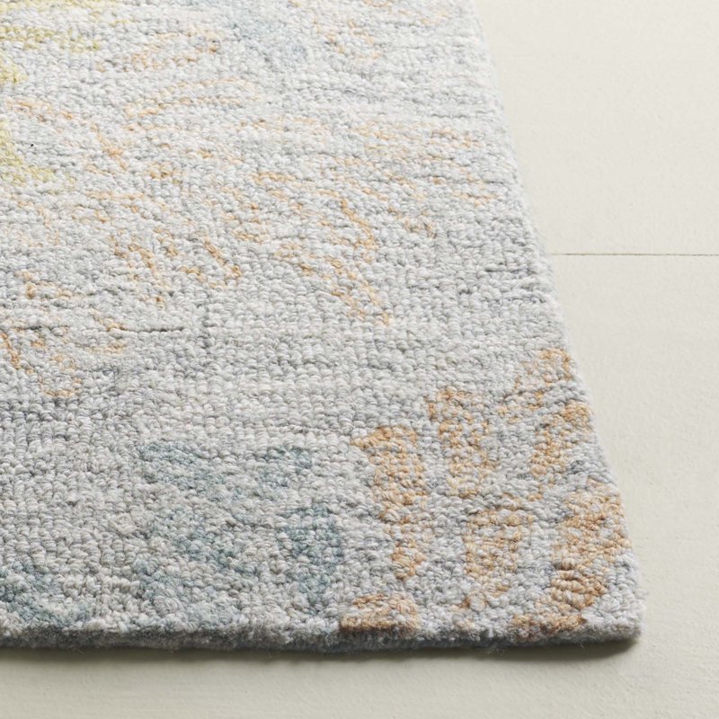 Jardin Hand Tufted Wool;Cotton Floral Indoor Rug, Rectangle 5' x 8'