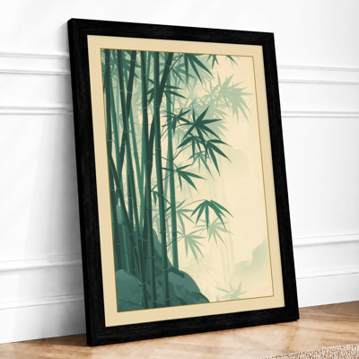 Misty Bamboo Grove Japandi - Framed Print
