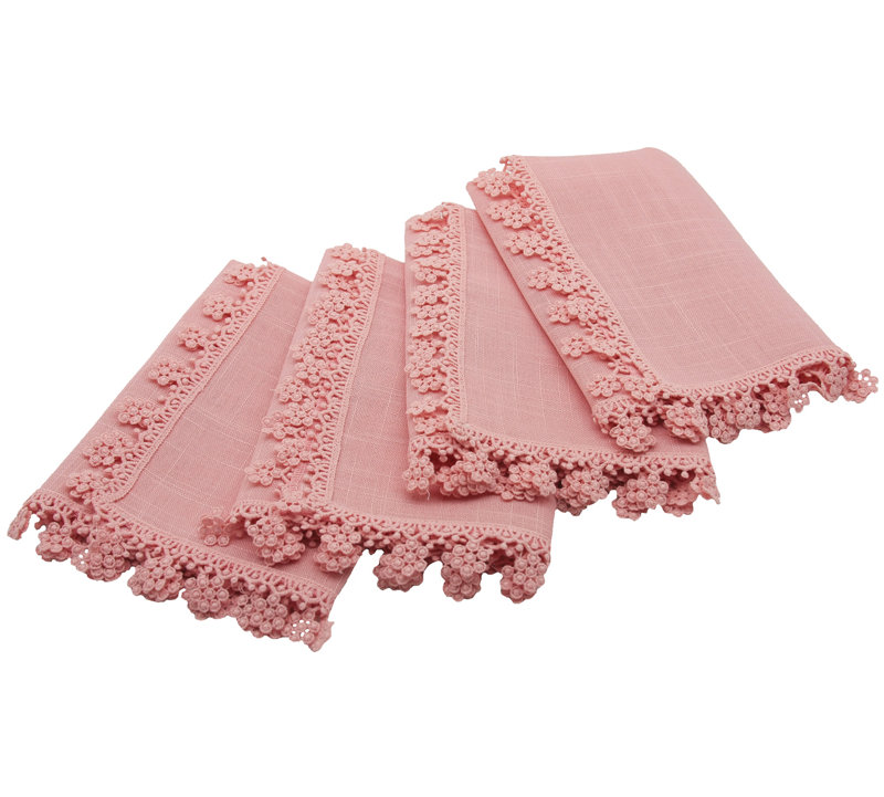 Brockton Polyester Square Napkin, Rose Quartz
