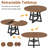 43.3''-59'' Extendable Round Dining Table For 4-8, Modern Farmhouse Kitchen Oval Dining Table With Removable Leaves Space Saving, Expandable Table With Iron Base For Kitchen Living
