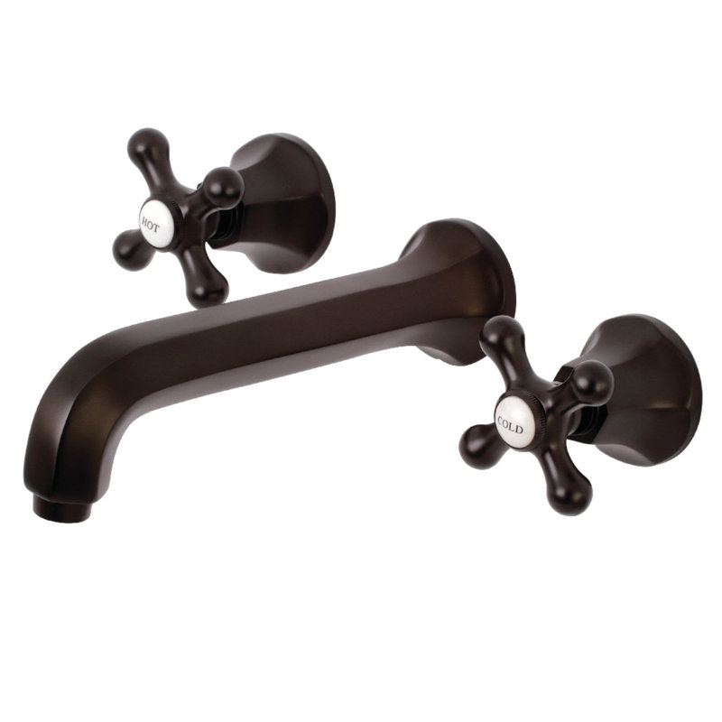 Kingston Brass Metropolitan Two-Handle 3-Hole Wall Mount Roman Tub Faucet, Oil Rubbed Bronze
