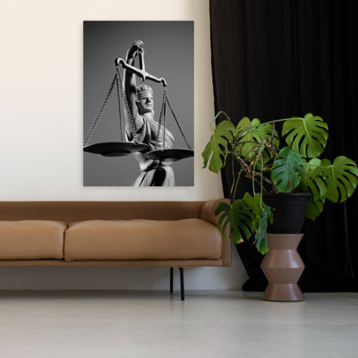 1970S Statue Of Blind Justice Holding Scales Classic Retro Vintage Architecture Art