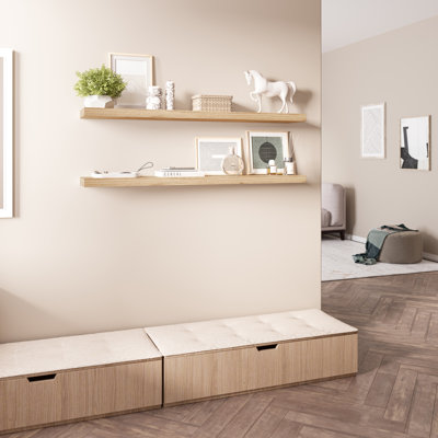 Miami 48" W x 8" D Floating Shelves Set with Invisible Wall Mount Brackets