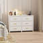 Commode en bois massif à 6 tiroirs l 52 po-2083727363
