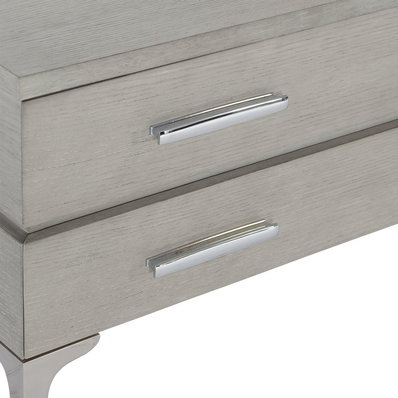 Transitional Gray Rectangular Coffee Table with Metal Accents and Storage