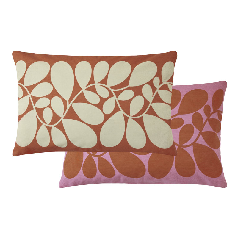 Sycamore Stripe 40X60cm Feather Cushion, White/Orange/Pink