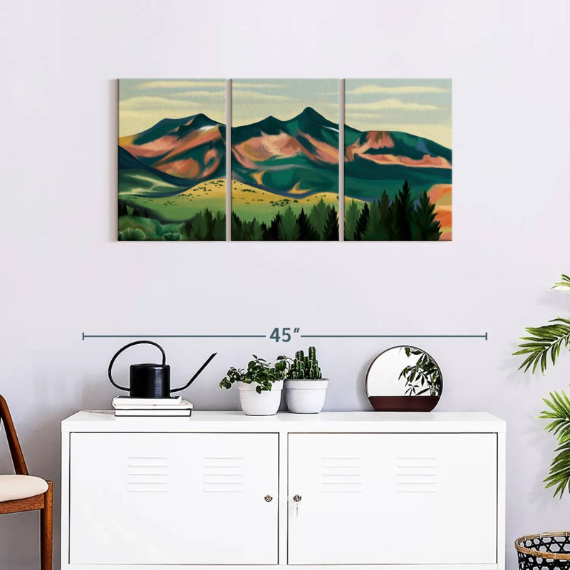 " Mountain " 3 Piece Art Set, 18" H x 38" W x 1.25" D