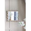 Miroir mural 14,5X16 "en poudre et résine avec cadre doré et blanc