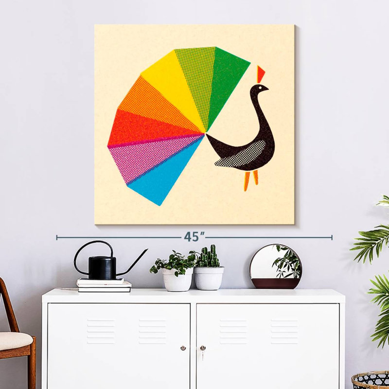 Brampt Rainbow Tail Peacock, 33" H x 33" W