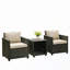 Ensemble de conversation d'extérieur 3 pièces avec 2 chaises et 1 table d'appoint-2039709047