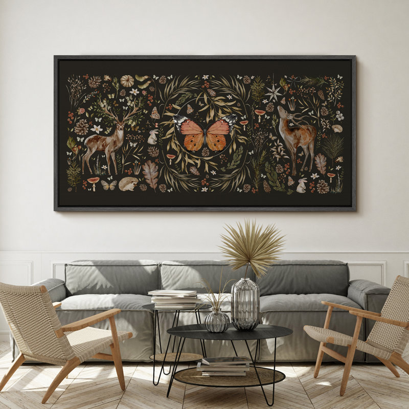 «Vibrant Wildflower Chic Botanical Illustration Modern Herbs And Wildflowers», reproduction sur toile, H 30 po x l 60 po