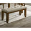 Banc traditionnel 1pc avec revêtement en tissu neutre doux pour salle à manger, style contemporain, hauteur 20,1 po en glamour, dimension 47,6 po