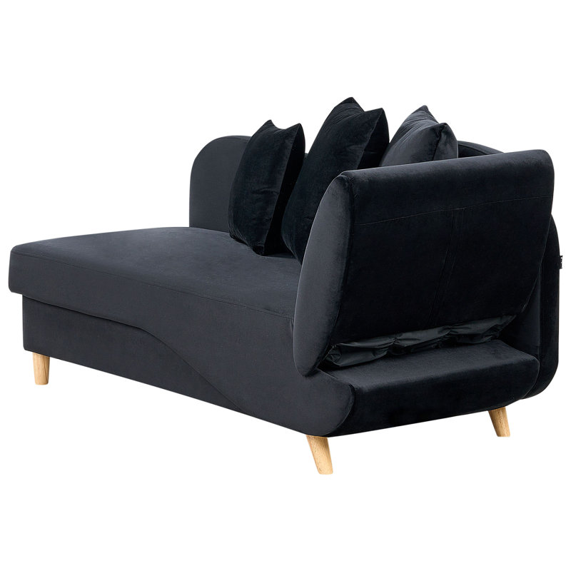 Ahliyah Upholstered Chaise Lounge, Right Hand Facing, Black