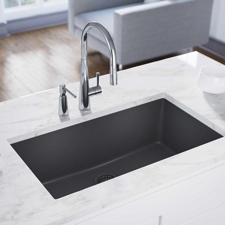 Quartz Classic 33" Undermount Kitchen Sink, Dusk Gray