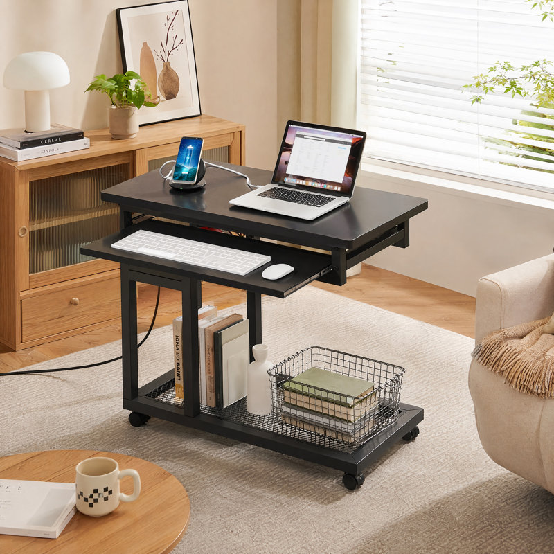 Granton Height Adjustable Computer Desk, Black
