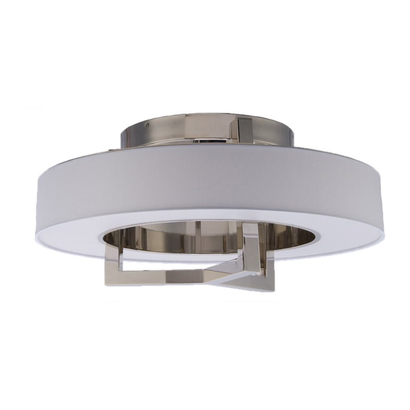 Plafonnier encastré 1 lumières Madison, Nickel brossé