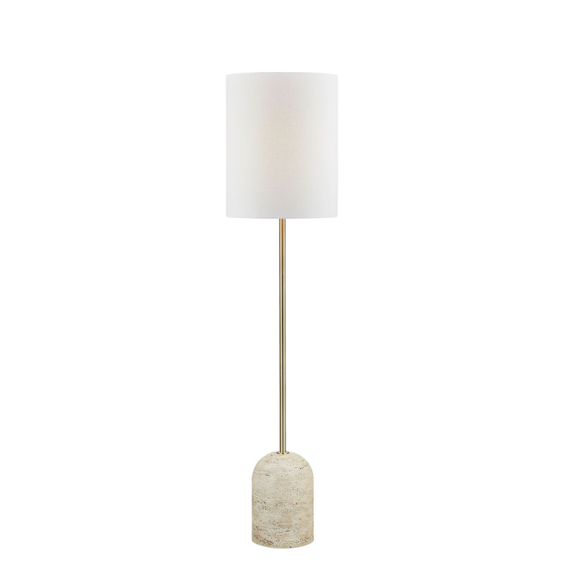 Finley 64" Metal Floor Lamp with Fabric Shade, Beige