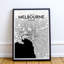 « melbourne city map », reproduction d’impression sur affiche à motif encre-31735868