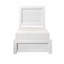 Mobilier de chambre à coucher en bois blanc avec lit simple à panneau simple 1pc, lit dans une boîte