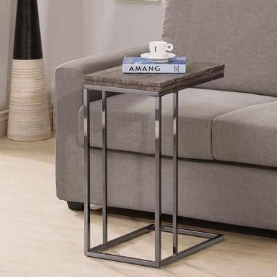 Table à collation grise et noire patinée avec plateau extensible