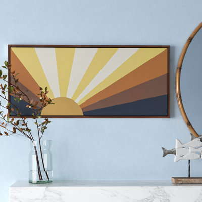 Retro Sunset by The Creative Bunch Studio Framed Canvas Wall Art Print