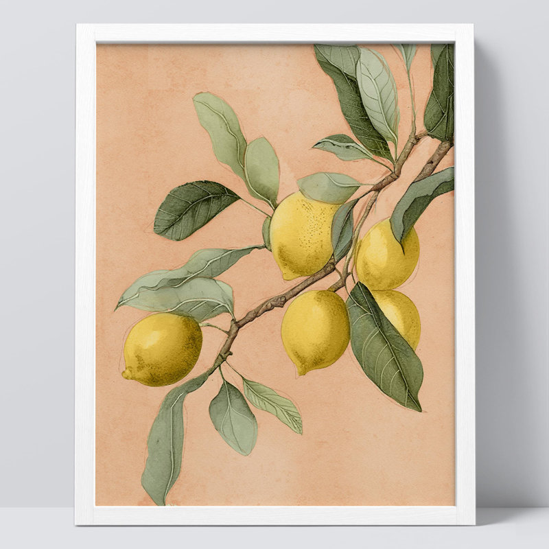 " Yellow Lemons ", White, 16" H x 12" W