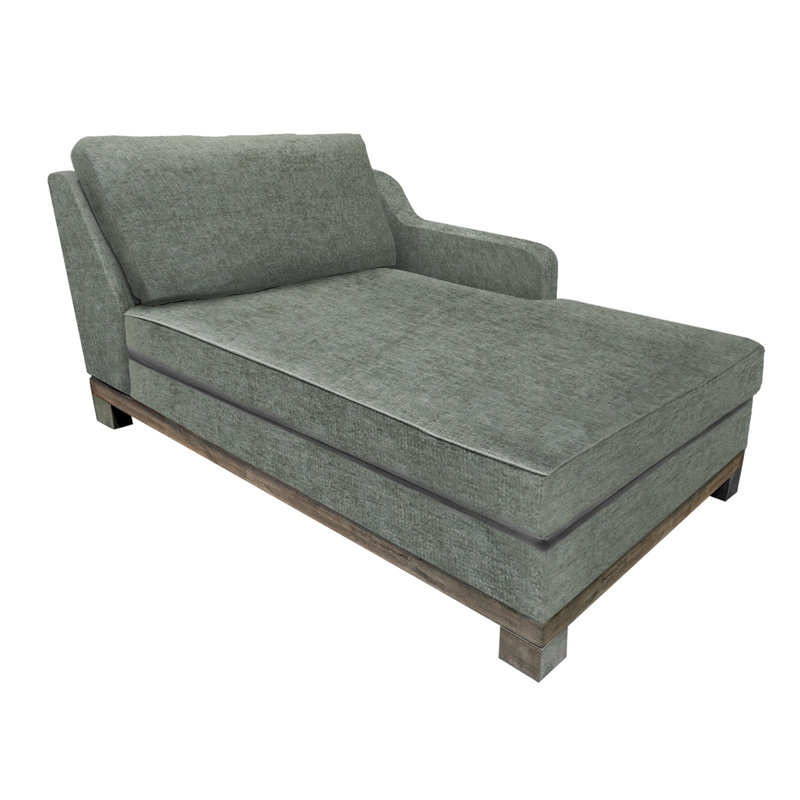 Sama RAF Modular Chaise, Pillow, 67 Inch, Solid Wood, Polyester, Olive Green
